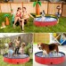 160 x 30 cm Portable Dog Kiddie Swimming Pool , PVC Foldable Non-Slip Bathtub for Small to Large Dogs Pets (Red)