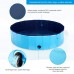 80 x 20 cm Portable Dog Kiddie Swimming Pool, PVC Foldable Non-Slip Bathtub for Small Dogs Pets (Blue)