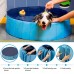 80 x 20 cm Portable Dog Kiddie Swimming Pool, PVC Foldable Non-Slip Bathtub for Small Dogs Pets (Blue)