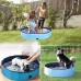 80 x 20 cm Portable Dog Kiddie Swimming Pool, PVC Foldable Non-Slip Bathtub for Small Dogs Pets (Blue)