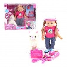 BiBi 14" Inch Baby Dress Up Pretend Hairstyling Play Doll with Pet - 33247