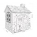 DIY Doodle Baby House, Foldable Cardboard Coloring Playhouse with 6 Coloring Pens for Kids - Z026