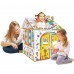DIY Doodle Baby House, Foldable Cardboard Coloring Playhouse with 6 Coloring Pens for Kids - Z026