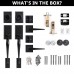 Double Door Lock Set, Front Entrance Door Handle Set with Single Cylinder Deadbolt and Lever Handle (Matte Black) - B-S118