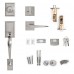 Front Door Lock Set with Handle, Traditional Keyed Handle Set, Easy to Install, for Home, Office, Hotel (Satin Nickel) - S-S115