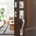 Front Door Lock Set with Handle, Traditional Keyed Handle Set, Easy to Install, for Home, Office, Hotel (Satin Nickel) - S-S115