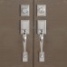 Double Door Lock Set, Front Entrance Door Handle Set with Single Cylinder Deadbolt and Lever Handle (Satin-Nickel) - S-S117