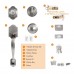Front Door Handle Set, Deadbolt, Satin Nickel, Reversible