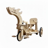 Dragon Rider Wooden Pedal Tricycle for Kids – Durable Ride-On Pedal Car, Indoor Outdoor Wooden Go-Kart, Toddler Balance & Exercise Bike Toy (128 x 68 x 78 cm) Model C2309