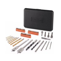 TACKLIFE Drill Bit Set, 49 pcs Drilling and Driving Kit, Titanium, Masonry and Spade Drill Bits Set, Screwdriver and Nut Driver bits for Metal, Wood, Masonry, Plastic