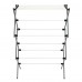 Foldable Drying Rack, Collapsible Steel Laundry Clothes Drying Rack for Air Drying Clothing, 42" x 29" x 14.2" (White/Silver) - DRY-09065