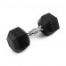 Fixed Dumbbell, 55LB Rubber Coated Dumbbell Free Weights with Solid Cast-Iron Core Grip for Strength Training, Home, Gym - 1021343