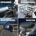 Adult Electric Scooter with Seat, 750W Motor, 14-Inch Pneumatic Tires, Front & Rear Disc Brakes, LCD Display, LED Headlight, Rear Basket, Folding Electric Scooter for Commuting, Gray and white Model HBCP1401