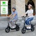 Adult Electric Scooter with Seat, 750W Motor, 14-Inch Pneumatic Tires, Foldable Handlebar, Rear Basket, Front & Rear Disc Brakes, LED Lights, LCD Display, Black Commuter E-Scooter Model P1402
