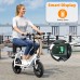 Adult Electric Scooter with Seat, 750W Motor, 14-Inch Pneumatic Tires, Foldable Handlebar, Rear Basket, Front & Rear Disc Brakes, LED Lights, LCD Display, Black Commuter E-Scooter Model P1402