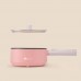 1.2L Electric Cooking Pot Stainless Steel Mini Skillet for Noodles, Soup, Porridge, Eggs, Pasta