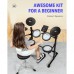 DONNER Electric Drum Set, 8-Piece Mesh Drum Set with 195 Sounds, Drum Sticks, Audio Cables, Iron Metal Support for Beginners (DED-100)
