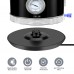 1.7L Electric Kettle with Thermometer, Retro Stainless Steel Water Tea Maker with Limescale Filter, Automatic Shut-Off (Black) - BT-K15T