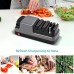 4 in 1 Electric Knife Sharpener with Diamond Abrasives for Straight Blade Knives, Serrated Knives, Ceramic Knives, Scissors - RZ-D004