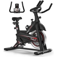 Indoor Cycling Exercise Bike 330 lb Capacity Ultra-Quiet Belt Drive Adjustable Seat & Handlebars Resistance Control Home Cardio Spin Bike