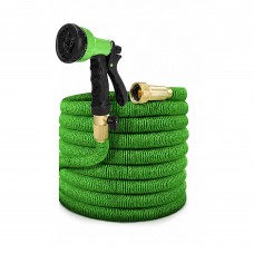 Expandable Garden Hose 50 ft with Adjustable Spray Nozzle, Solid Brass Connectors, Lightweight Flexible Water Hose, Compact Coil Storage for Lawn, Garden, Patio, Car Wash & Outdoor Cleaning