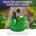 Expandable Garden Hose 50 ft with Adjustable Spray Nozzle, Solid Brass Connectors, Lightweight Flexible Water Hose, Compact Coil Storage for Lawn, Garden, Patio, Car Wash & Outdoor Cleaning