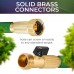 Expandable Garden Hose 50 ft with Adjustable Spray Nozzle, Solid Brass Connectors, Lightweight Flexible Water Hose, Compact Coil Storage for Lawn, Garden, Patio, Car Wash & Outdoor Cleaning