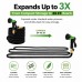 25 FT Expandable Garden Hose, Lightweight Anti Kink Flexible Garden Hose with 8 Function Nozzle, 3/4 inch Diameter, Extra Strength Fabric (Black) - JB25