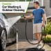 25 FT Expandable Garden Hose, Lightweight Anti Kink Flexible Garden Hose with 8 Function Nozzle, 3/4 inch Diameter, Extra Strength Fabric (Black) - JB25