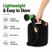 25 FT Expandable Garden Hose, Lightweight Anti Kink Flexible Garden Hose with 8 Function Nozzle, 3/4 inch Diameter, Extra Strength Fabric (Black) - JB25