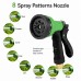 25 FT Expandable Garden Hose, Lightweight Anti Kink Flexible Garden Hose with 8 Function Nozzle, 3/4 inch Diameter, Extra Strength Fabric (Black) - JB25