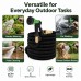 25 FT Expandable Garden Hose, Lightweight Anti Kink Flexible Garden Hose with 8 Function Nozzle, 3/4 inch Diameter, Extra Strength Fabric (Black) - JB25