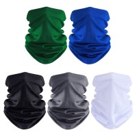 5-Pack Face Cover Microfiber Neck Gaiter Scarf, UV Protection Breathable Bandana