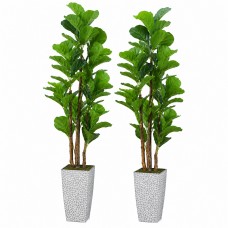 Faux Fiddle Leaf Fig Trees, 2-Pack, 78 in, Planters Included Indoor Décor Faux Fiddle Leaf Fig Trees, 2-Pack, 78 in, Planters Included Indoor Décor