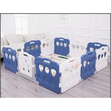 Toytexx 196CM x196 CM (77.2’’x77.2'') Baby Kid Playpen Panel Activity Center Safety Fence Playyard_Blue_White Model 