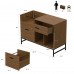File Cabinet, 100 x 40 cm Lateral Filing Cabinet with 2 Drawers, Printer Stand, Open Storage Shelves for Home, Office - FS001001