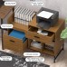 File Cabinet, 100 x 40 cm Lateral Filing Cabinet with 2 Drawers, Printer Stand, Open Storage Shelves for Home, Office - FS001001