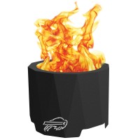 Smokeless Fire Pit, 55 x 40 cm Large Round Steel Fire Pit with Lift-Out Ash Catch for Outdoor, Patio, Backyard (Bills) - PFP1513