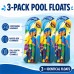3-Pack Inflatable Pool Floats, Kids Lounger Rafts, 103 cm 3-Pack Inflatable Pool Floats, Kids Lounger Rafts, 103 cm