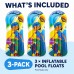 3-Pack Inflatable Pool Floats, Kids Lounger Rafts, 103 cm 3-Pack Inflatable Pool Floats, Kids Lounger Rafts, 103 cm