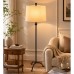 Floor Lamp with Beige Fabric Drum Shade, Black Metal 3-Leg Base, 59.1 in Tall Standing Lamp for Living Room, Bedroom, Reading Nook, Home Office Décor, Warm Accent Lighting