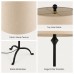 Floor Lamp with Beige Fabric Drum Shade, Black Metal 3-Leg Base, 59.1 in Tall Standing Lamp for Living Room, Bedroom, Reading Nook, Home Office Décor, Warm Accent Lighting
