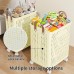 Foldable Rolling Laundry Basket, Large Capacity Wheeled Storage Basket with Handles for Home, Laundry, Dormitories (Beige)