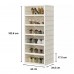 Foldable Shoe Cabinet , 104 cm Tall, 6-Tier Stackable Shoe Storage Organizer Space-Saving Shoe Rack Tower for Closet, Entryway, Bedroom Model TS102-6
