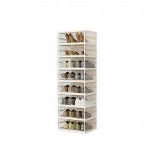 Foldable Shoe Cabinet , 140 cm Tall, 8-Tier Stackable Shoe Storage Organizer Space-Saving Shoe Rack Tower for Closet, Entryway, Bedroom Model TS102T-8