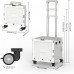 Folding Shopping Cart, Foldable Storage Box with 4 Rotating Wheels, Telescopic Handle for Shopping, Camping, Transport - YN8822 