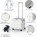 Folding Shopping Cart, Foldable Storage Box with 4 Rotating Wheels, Telescopic Handle for Shopping, Camping, Transport - YN8822 