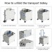 Folding Shopping Cart, Foldable Storage Box with 4 Rotating Wheels, Telescopic Handle for Shopping, Camping, Transport - YN8822 