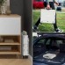 Folding Shopping Cart, Foldable Storage Box with 4 Rotating Wheels, Telescopic Handle for Shopping, Camping, Transport - YN8822 