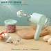 INTEXCA 2 in 1 Electric Wireless Food Processor Mixer, Garlic Chopper Masher Egg Whisk Beater (White)